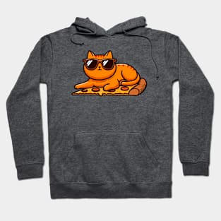 Relaxed Cat on the Pizza Hoodie